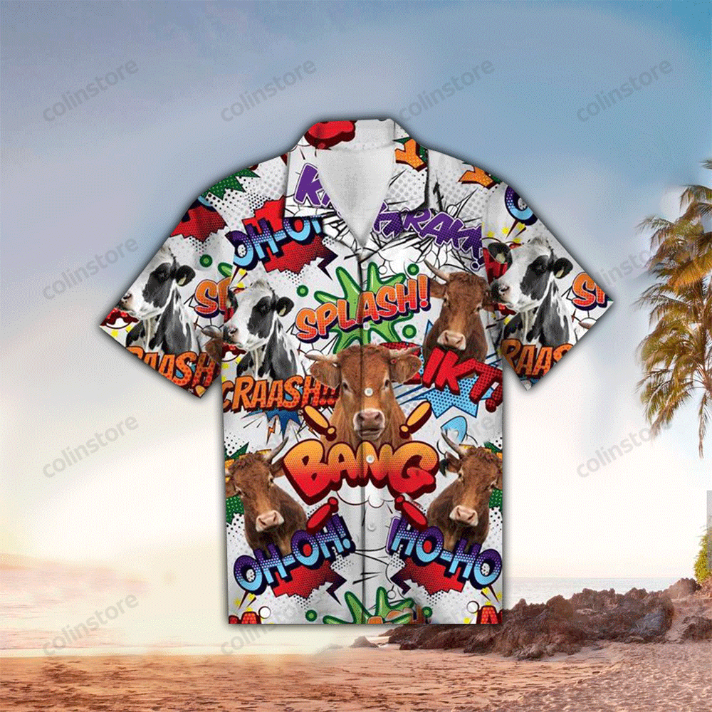 Cow Pop Art Hawaii Shirt Aloha Ha53153