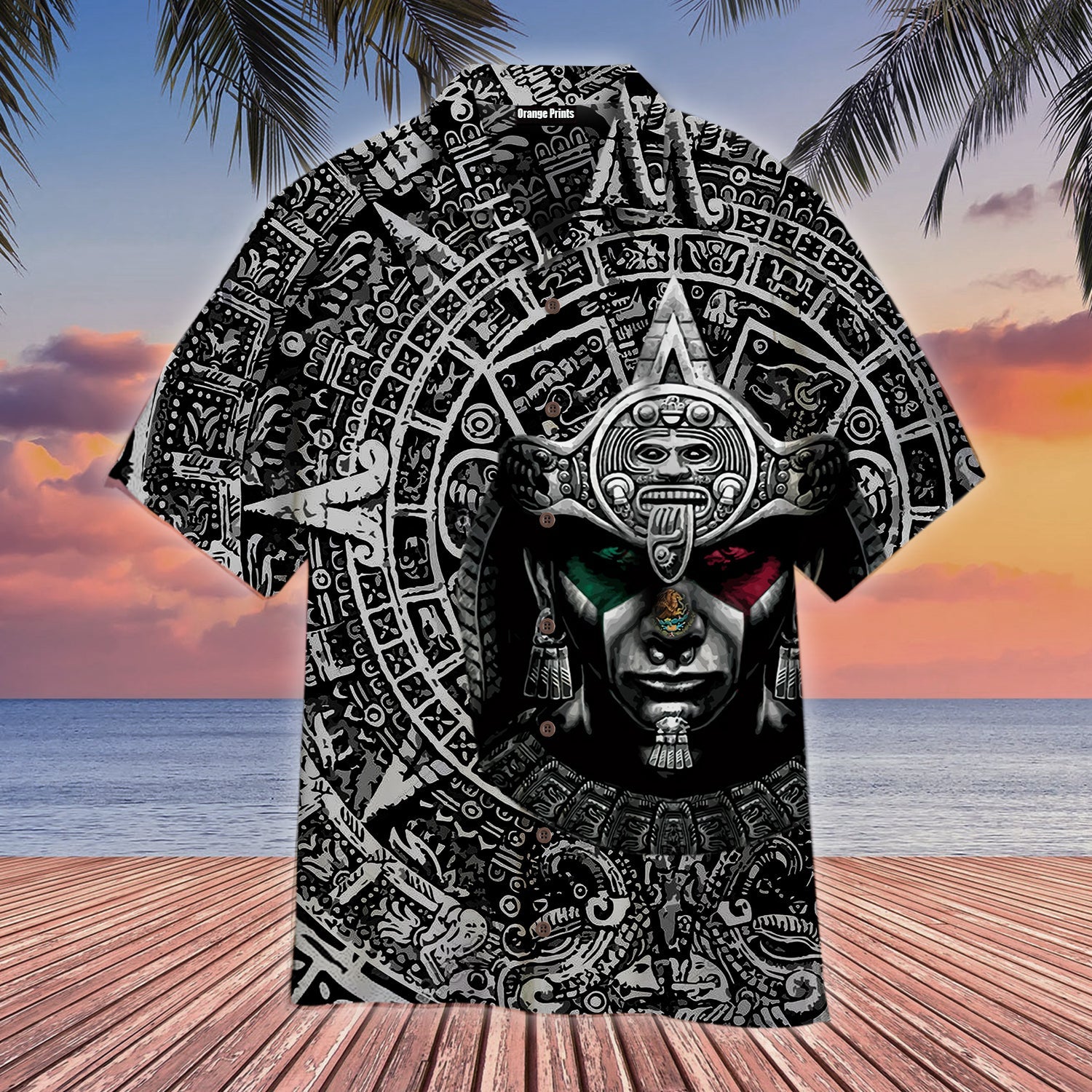 Aztec Warrior Mexican Hawaiian Shirt | For Men & Women | Adult | Wt5365