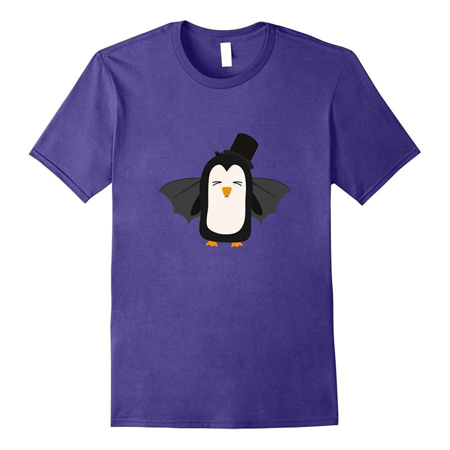 Penguin Vampire With Hat T-Shirt For Men Fashion Short Sleeved T Shirt