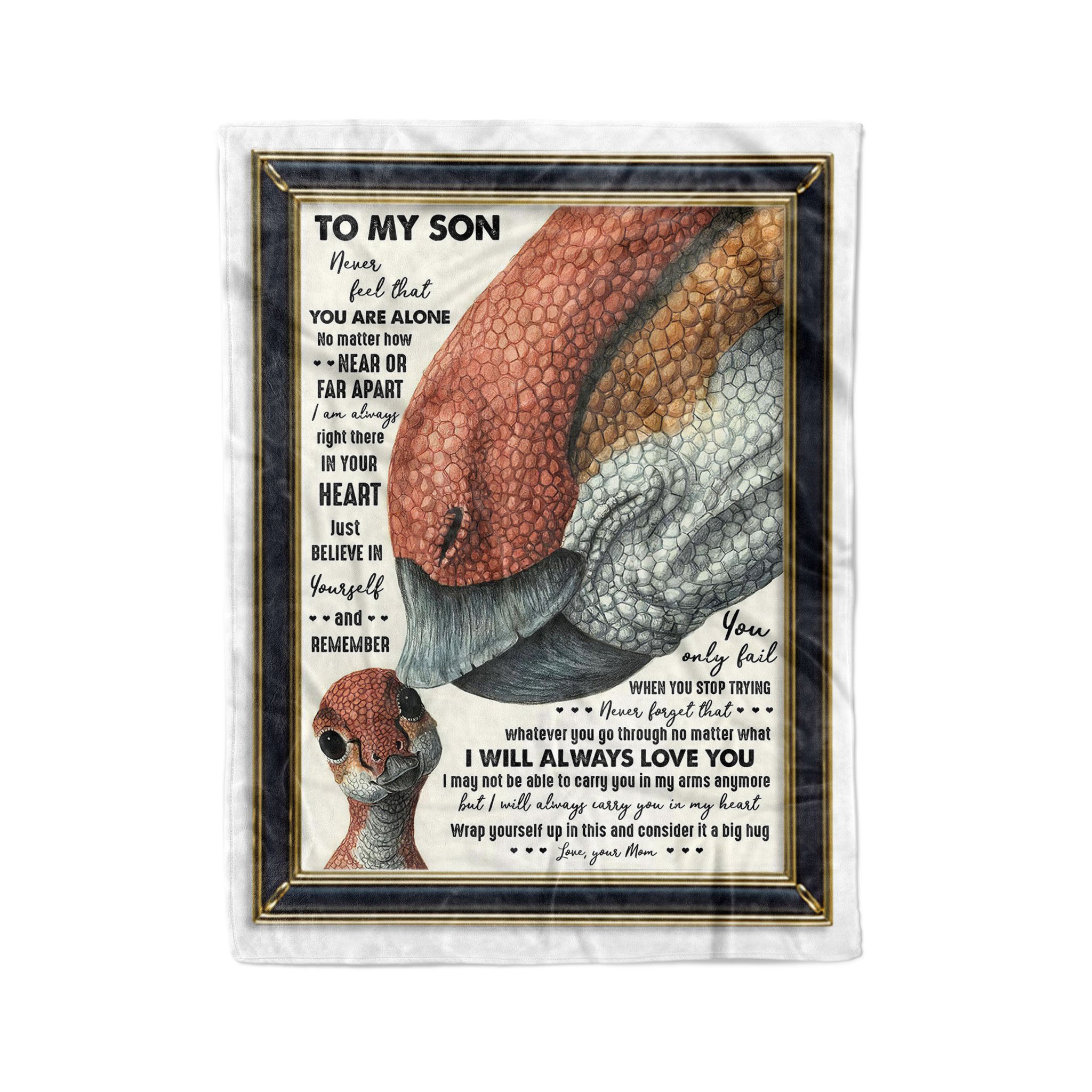 Awesome For My Son – Dinosaur – I Am Always Right  There In Your Heart Fleece Blanket