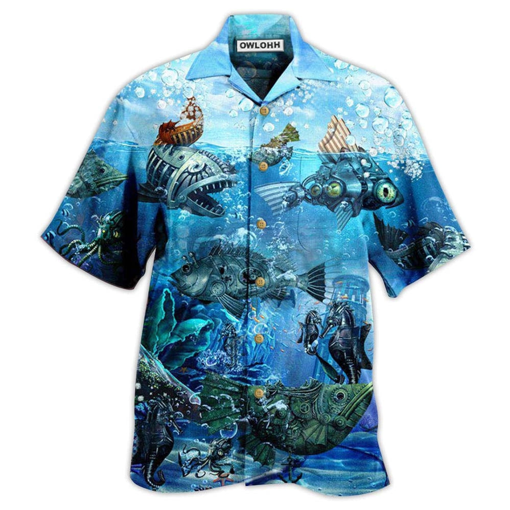 Fishing Ocean Undersea Steampunk Fish Hawaii Shirt Ha36997