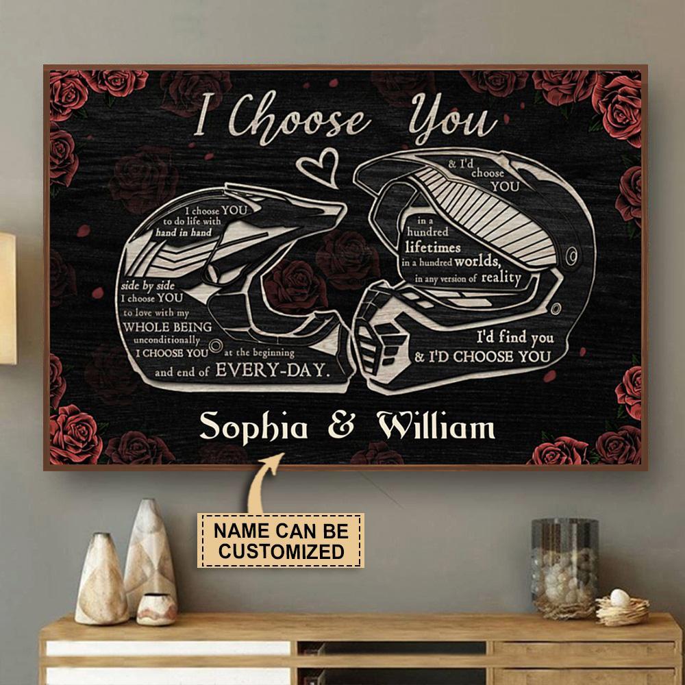 Aeticon Gifts Personalized Motor I Choose You Canvas Mom Dad Gift Home Decor