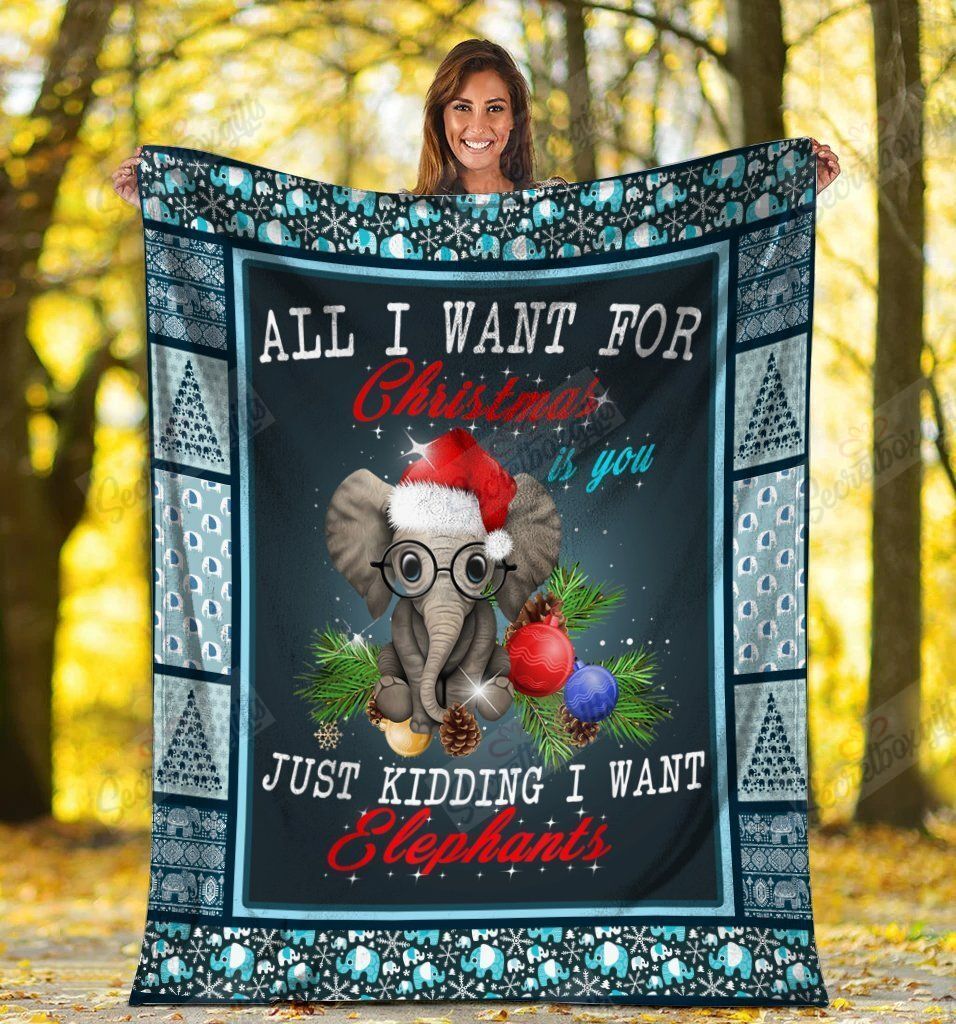 All I Want For Christmas Elephant Xmas YQ2402170CL Fleece Blanket