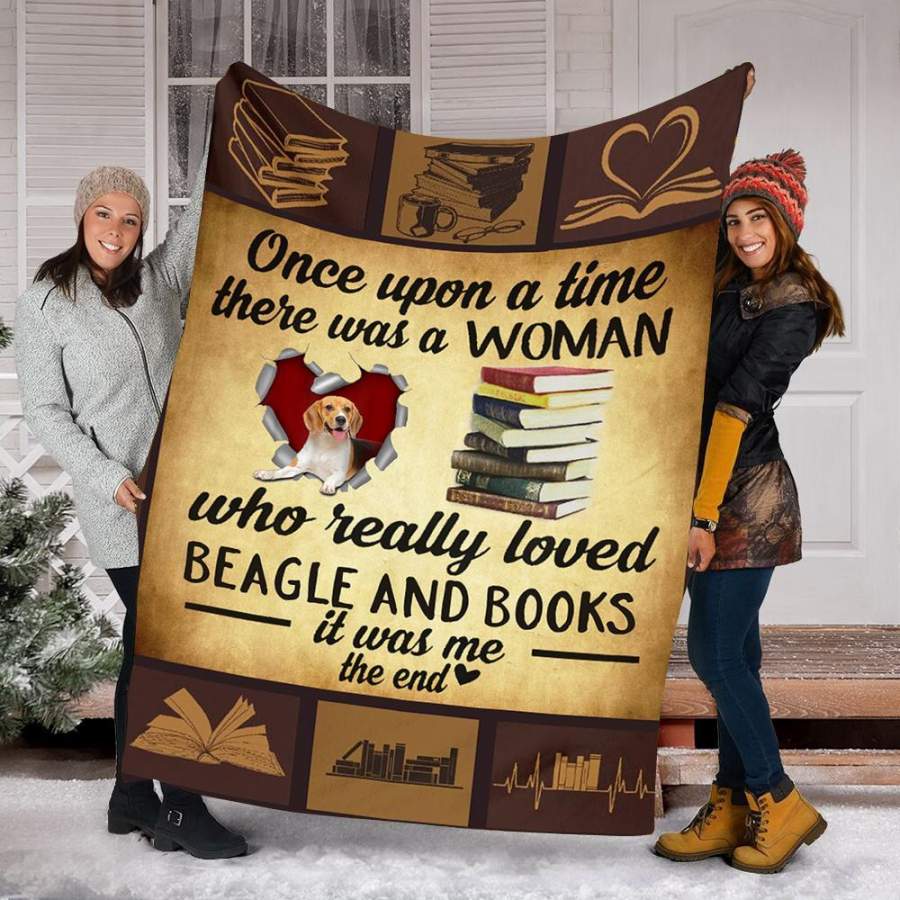 Custom Blanket Beagle Dog And Books Blanket – Fleece Blanket