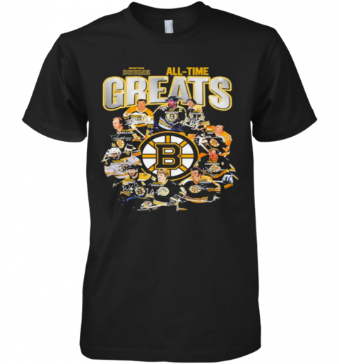 Boston Bruins All Time Greats Signatures Premium Men’S T-Shirt