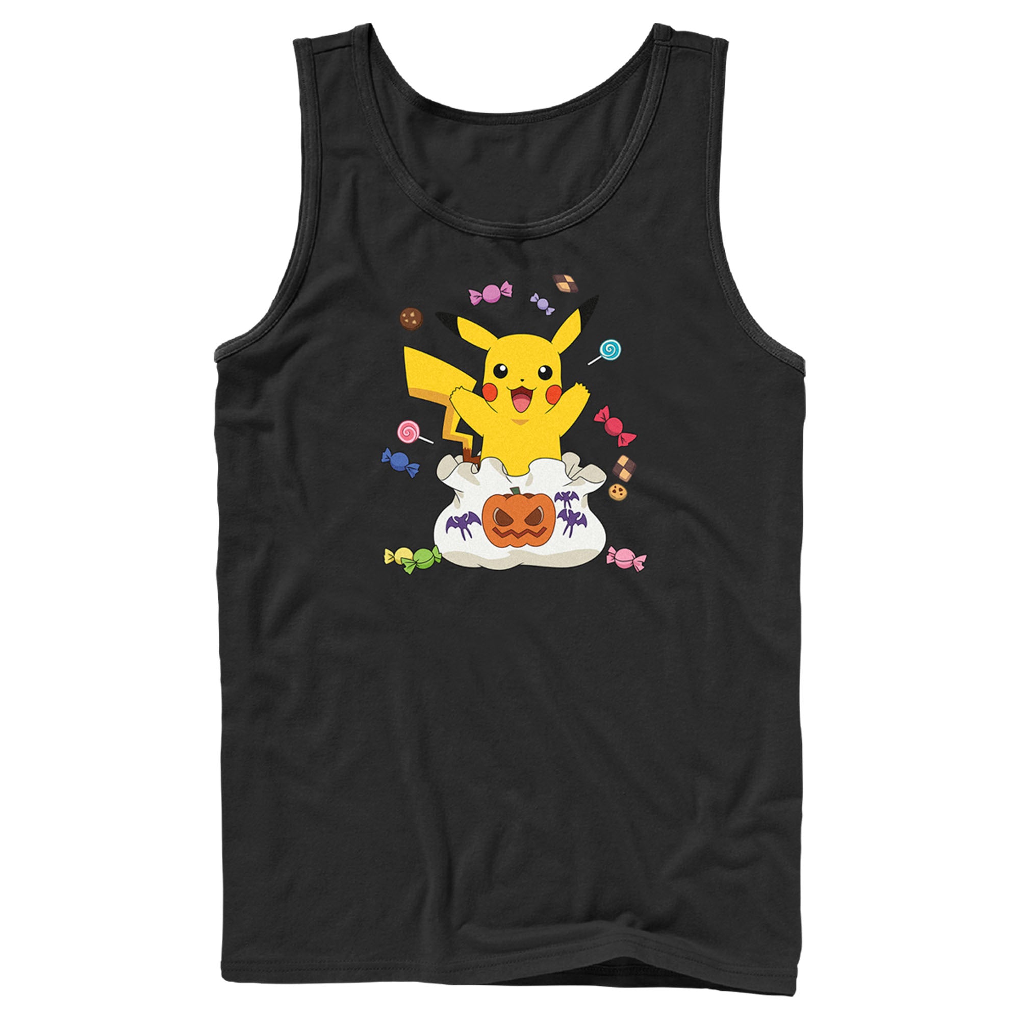 Men’S Pokemon Halloween Pikachu Candy Bag Tank Top