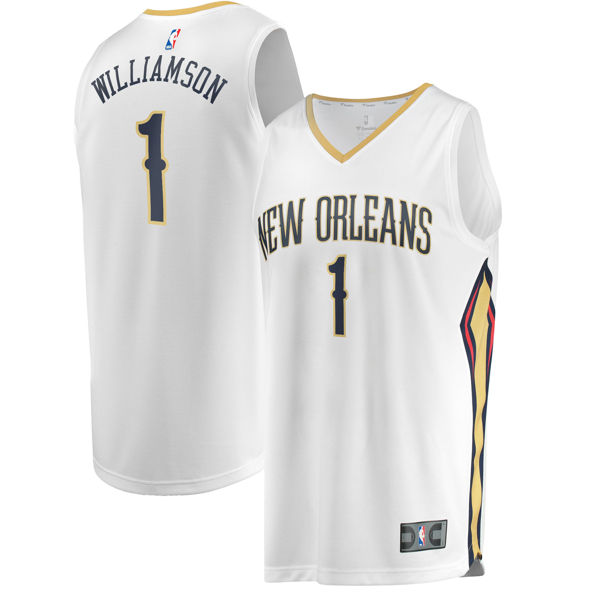 Zion Williamson New Orleans Pelicans Fanatics Branded Replica Fast Break Jersey White – Association Edition NBA