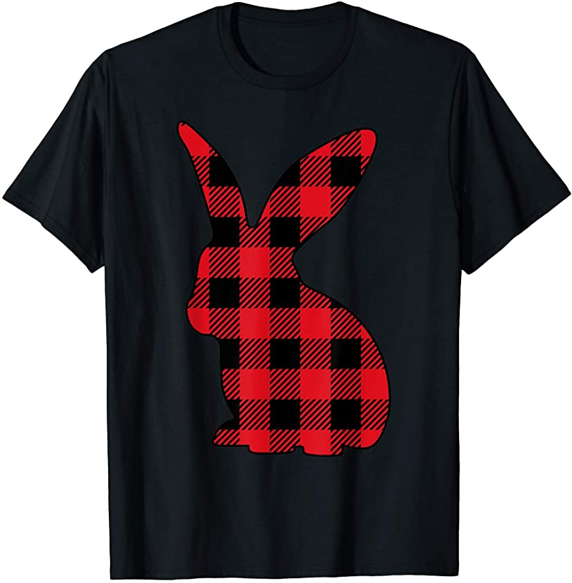 Buffalo Plaid Bunny Red Plaid Easter Bunny T-Shirt