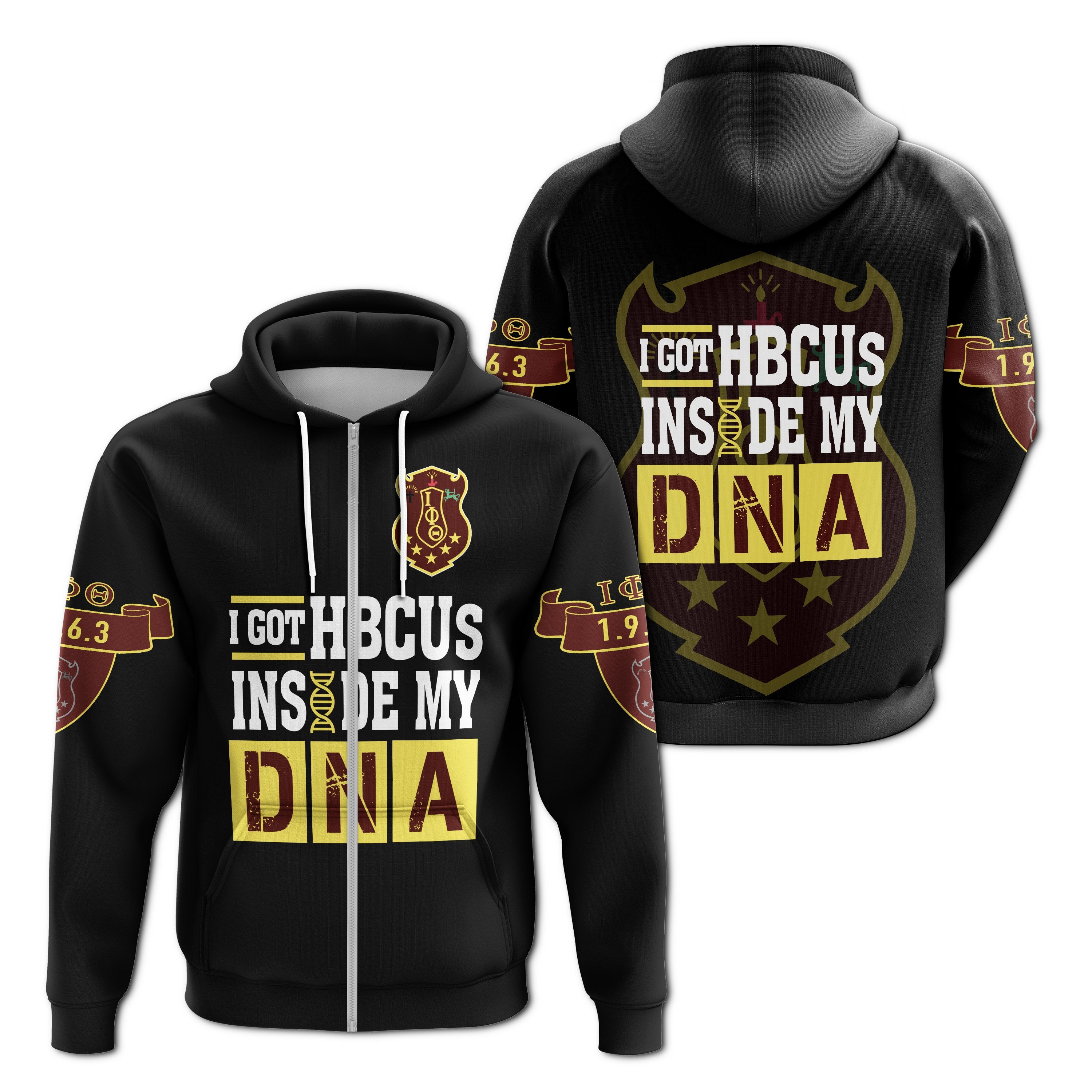 Greek Life Hoodie – Iota Phi Theta Hbcu Dna Zip Hoodie