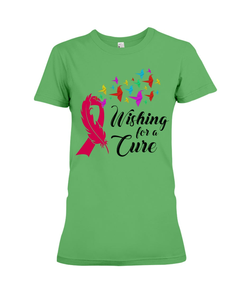 Wishing For A Cure Breast Cancer Awareness Meaningful Gift Ladies Tee