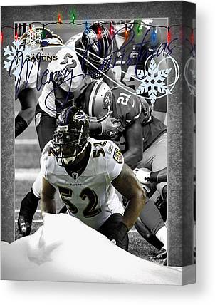 1 Baltimore Ravens Christmas Card Joe Hamilton Canvas Print