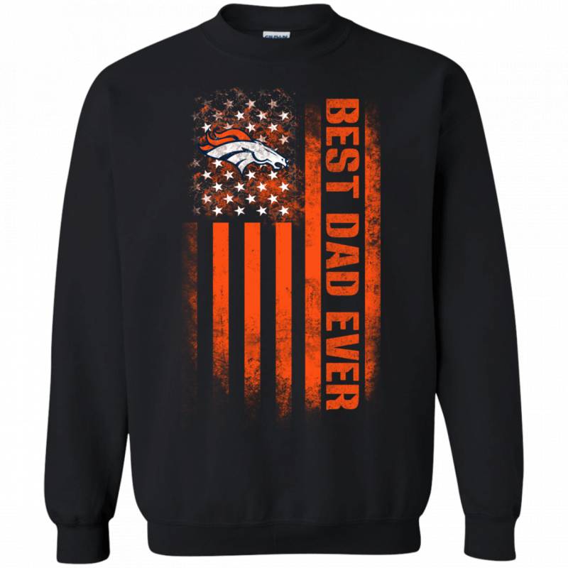 Denver Broncos Best Dad Ever USA Distressed Flag Shirts