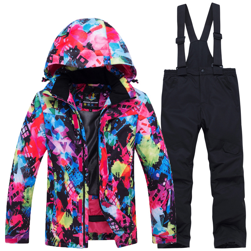 -30 Degree Children Ski Jumpsuit 2020 Winter Snowboard Jacket Boys and Girls Outdoor Snow Suits Warm Waterproof Kids Ski Jacket alx