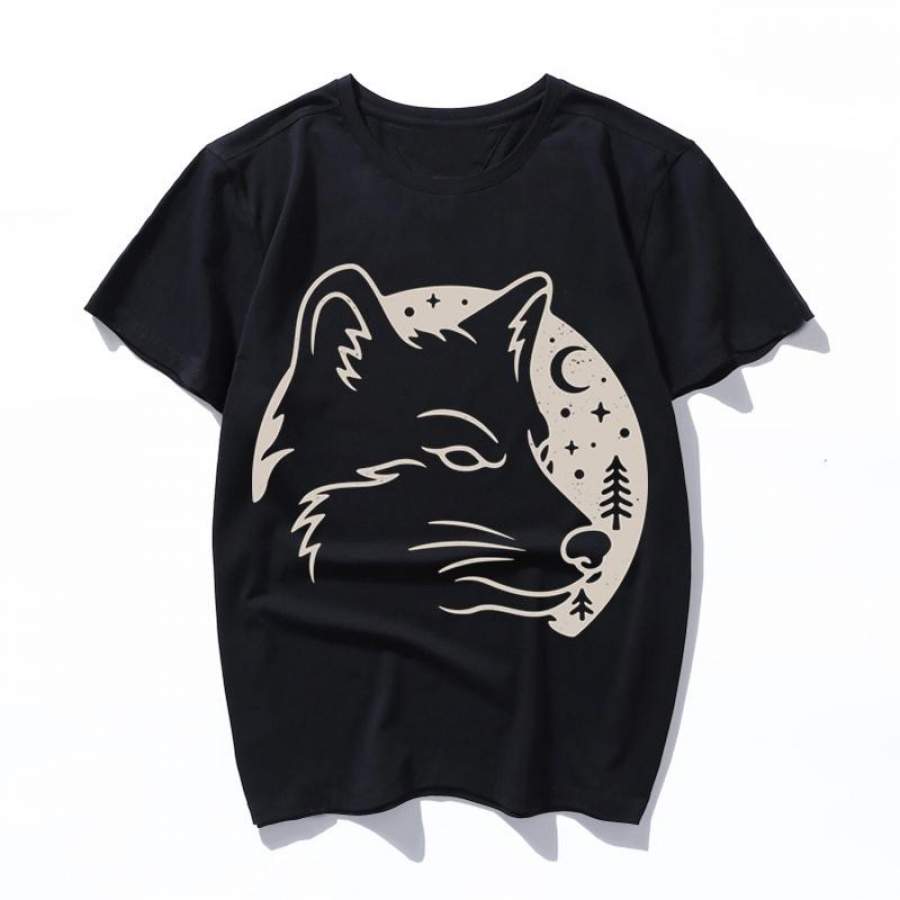 wolf moon New Harajuku Aesthetics Tshirt Sexy Print Short Sleeve Tops Tees Summer Fashion kawaii Casual women men T-Shirt