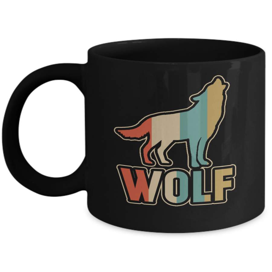 Classic Vintage Retro Style Wolf Mug