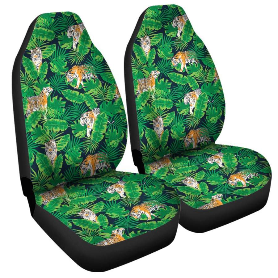 Tropical Tiger Pattern Print Universal Fit Car Seat Covers