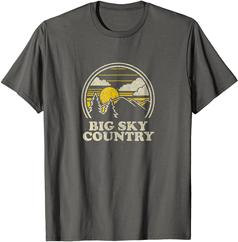 Big Sky Country Montana T Shirt Vintage Hiking Mountains Tee