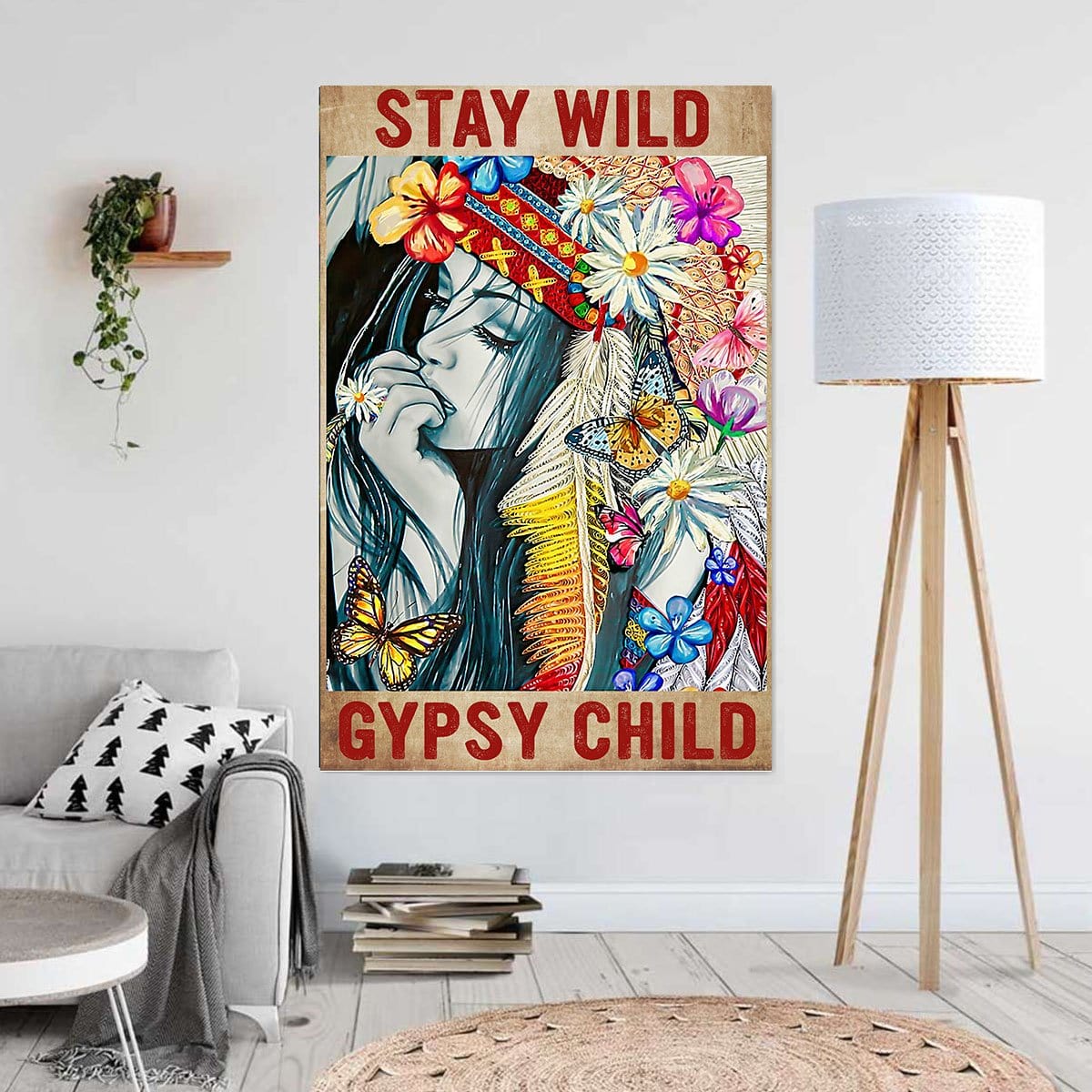 Canvas Painting Stay Wild Gypsy Chid Wall Art Home Decoration