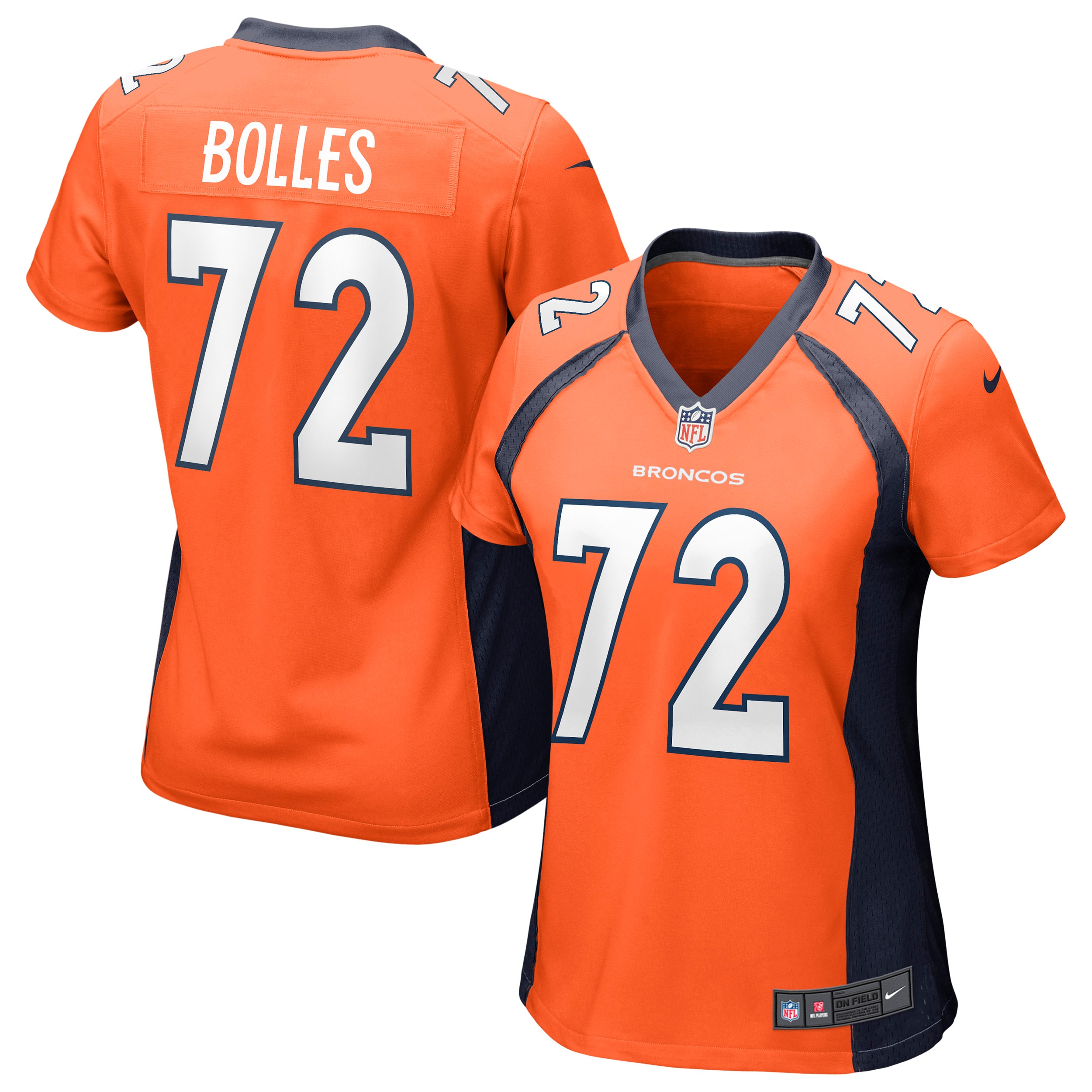 Garett Bolles Denver Broncos Women's Game Jersey – Orange