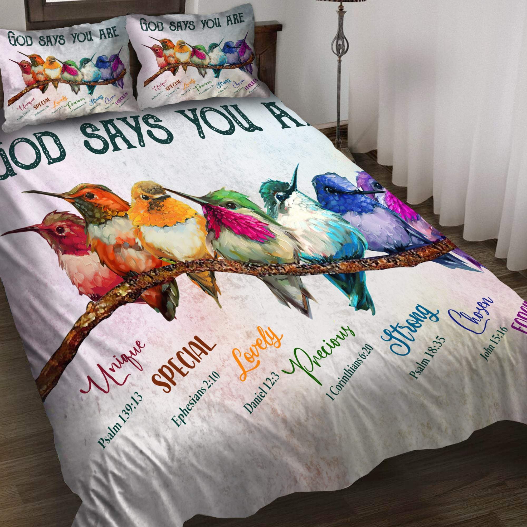 Hummingbird 3D Printed Bedding Set Pi24052101
