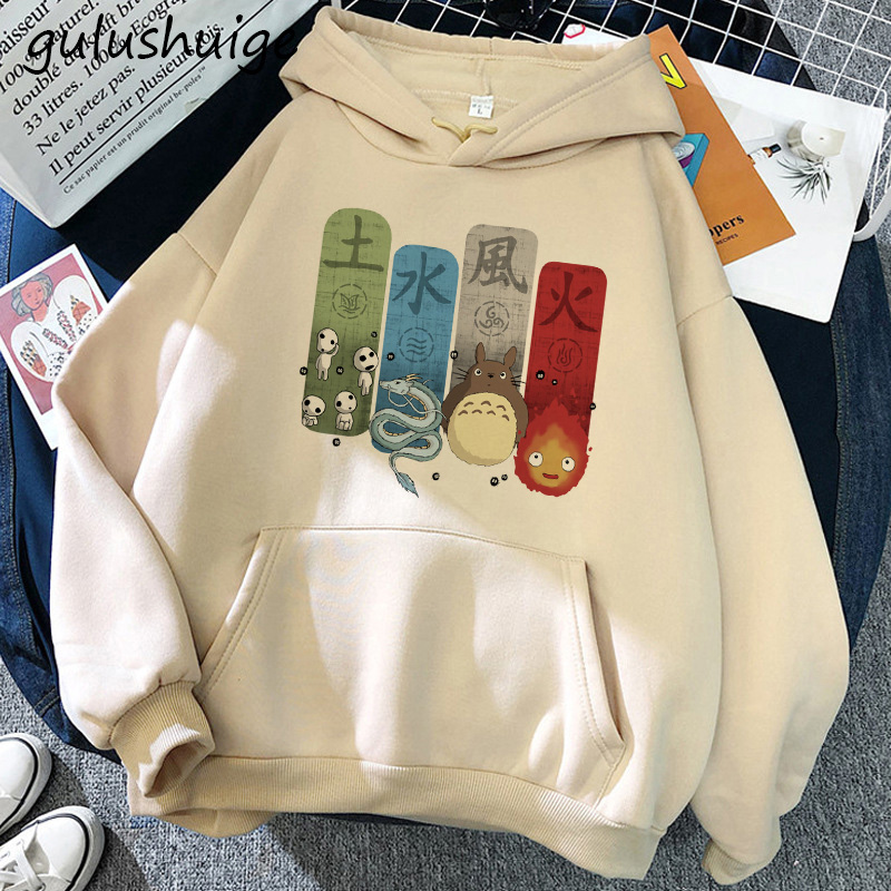 Totoro Studio Ghibli Cute Anime Funny Cartoon Hoodie Women Harajuku Ullzang Kawaii Graphic Sweatshirt Winter Warm Hoody Female alx