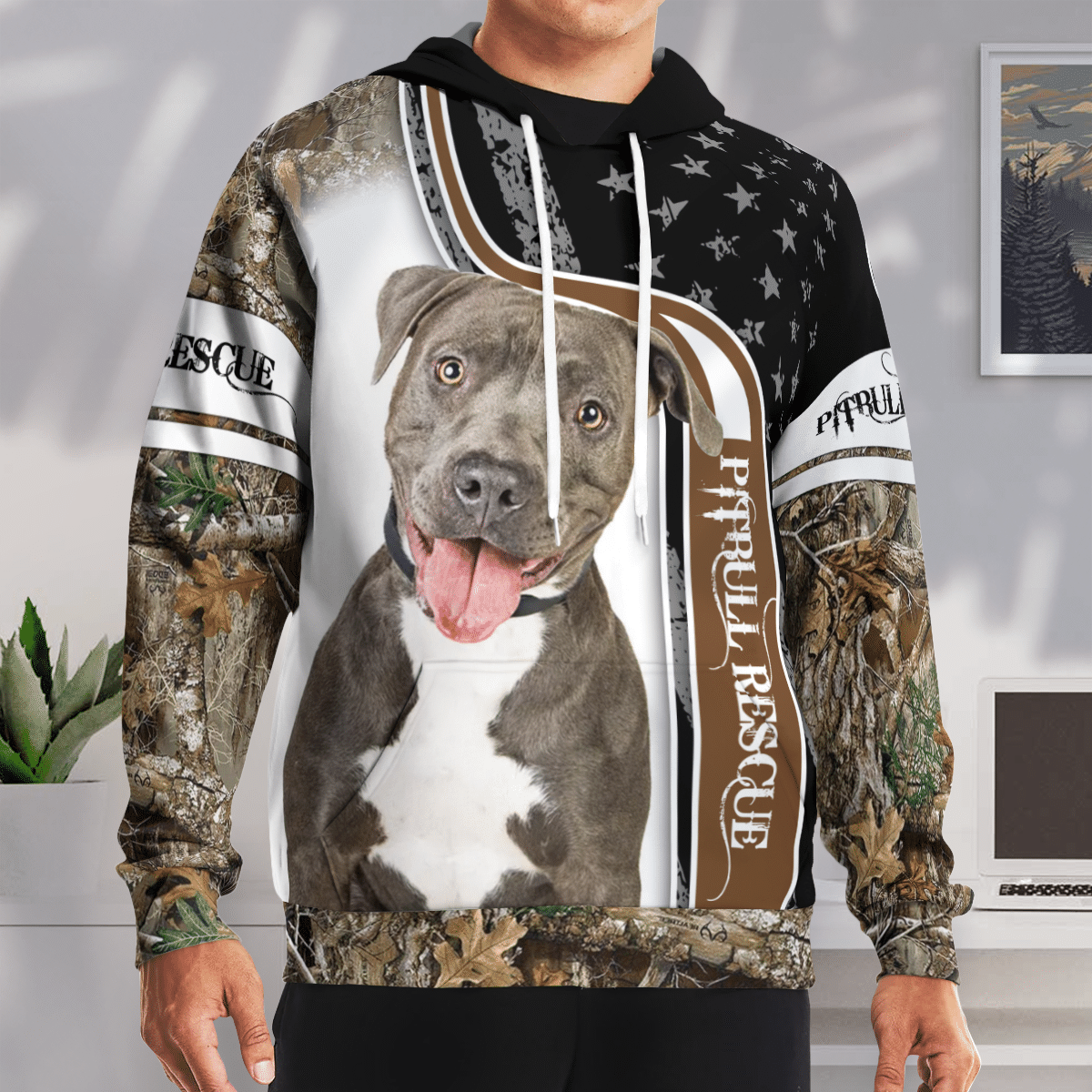 Pitbull Recue 3D Printed Hoodie Bcgk