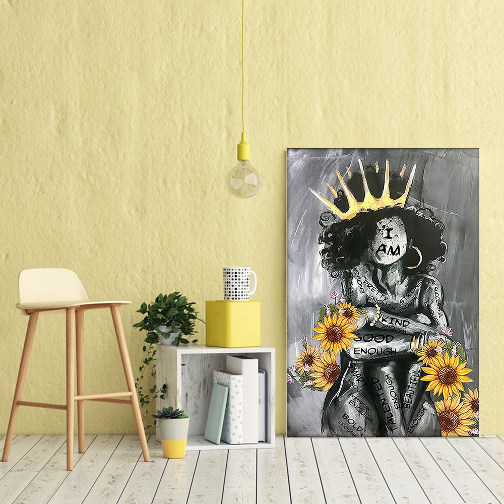 Black American Canvas Art Adorable African American Poster Art Prints African Girl African King Glamorous Wall Art For Living Room