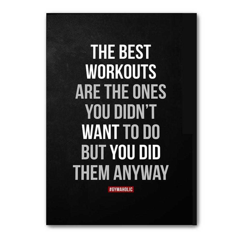 Poster Canvas Best Workouts, Printable Motivational Quote, Home Decor, Inspirational Wall Art, Gym Fitness Decor, Gym Poster Wall Decor, Poster Gift Decor Home Decor Wall Art Visual Art