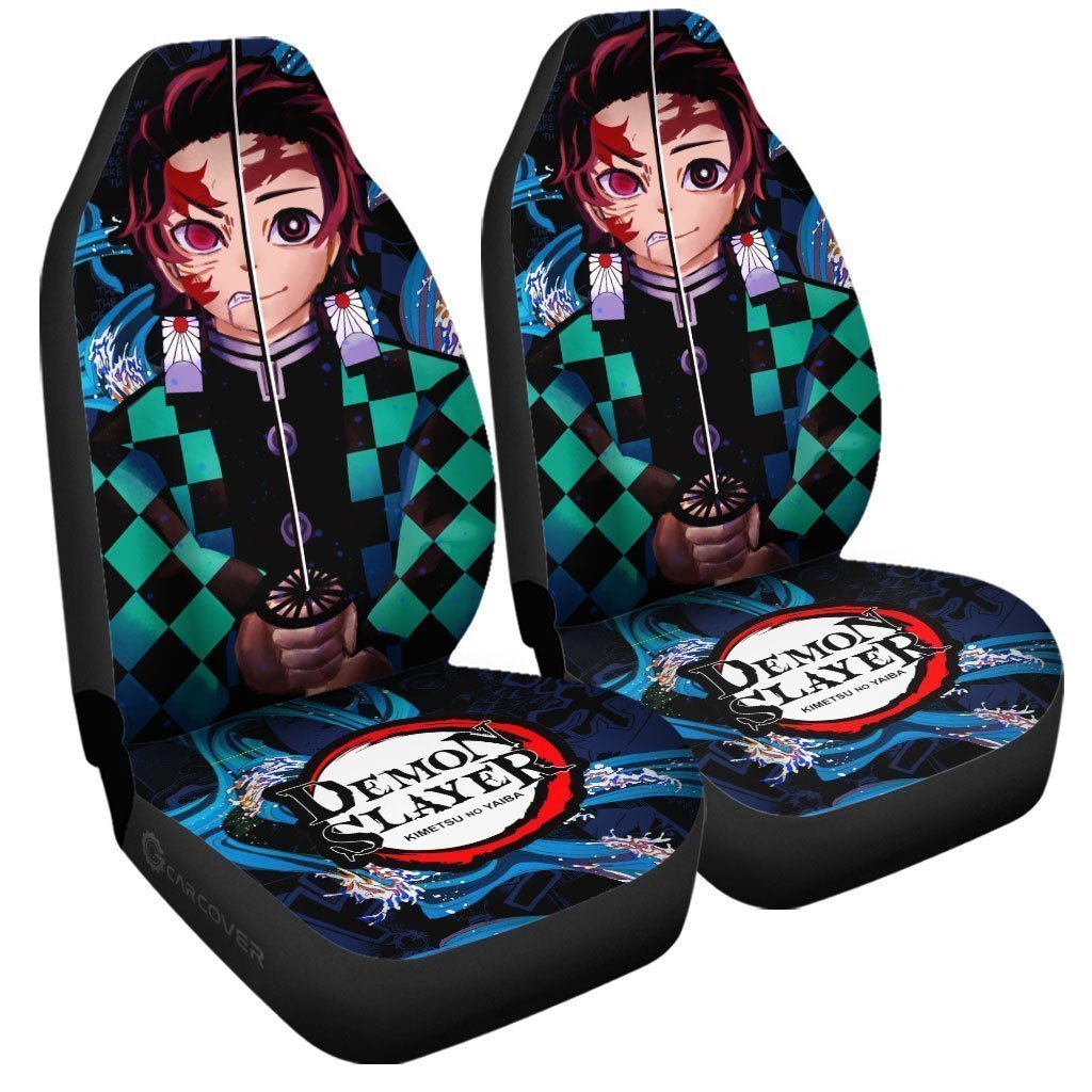 Demon Slayer Tanjiro Seat Covers For Car Custom Face Anime Car Accessories