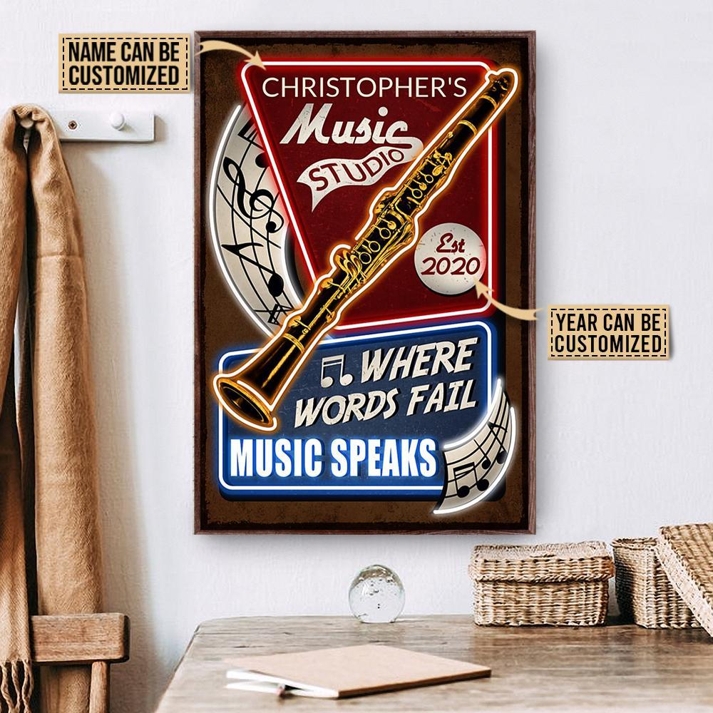 Aeticon Gifts Personalized Clarinet Music Speaks Canvas Mom Dad Gift Home Decor