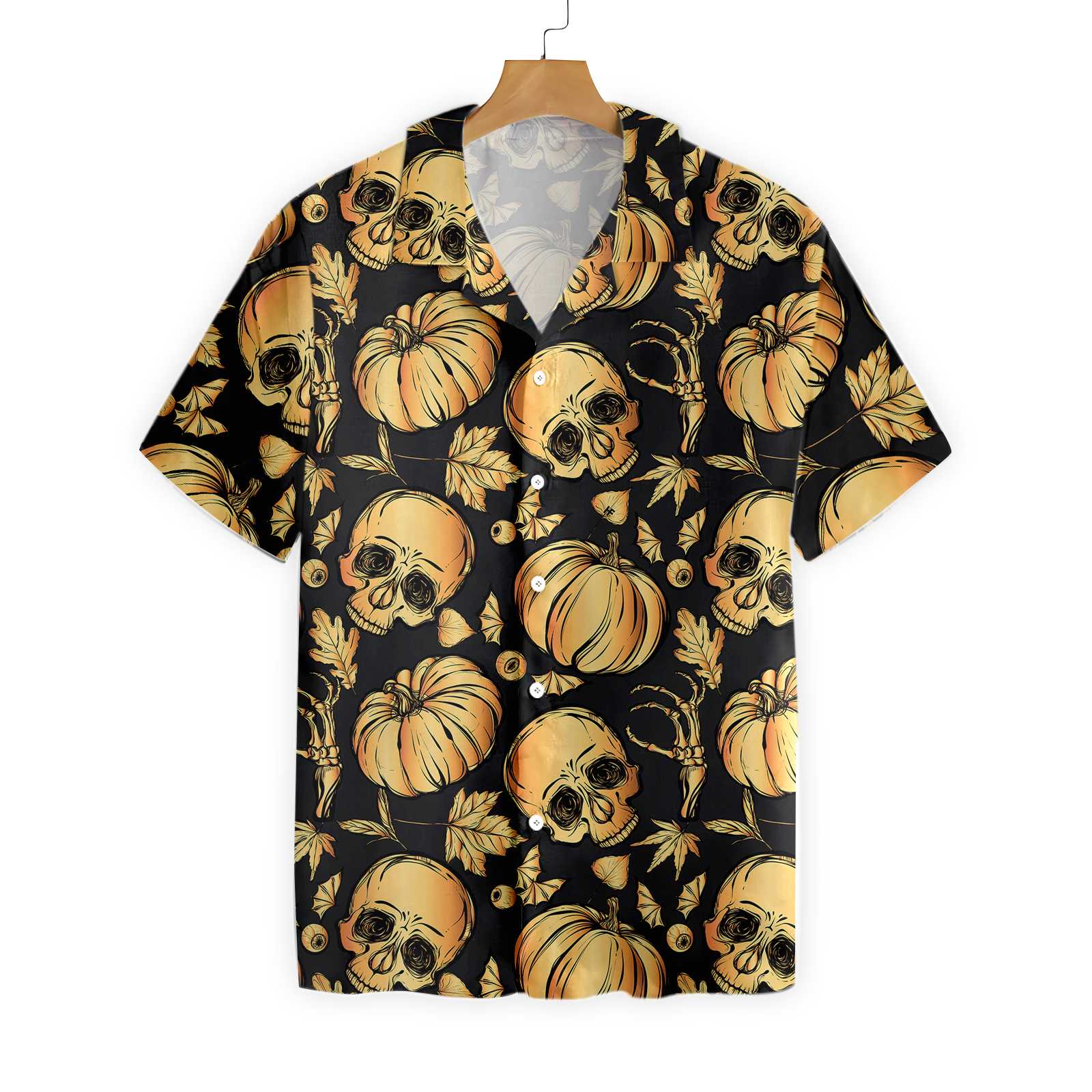 Pumpkin Skull Halloween Hawaii Shirt Ha936