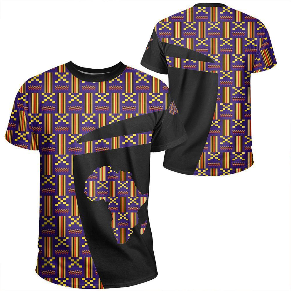 Greeklife T-Shirt – Kente Cloth – Blue Akan Tee – Sport Style