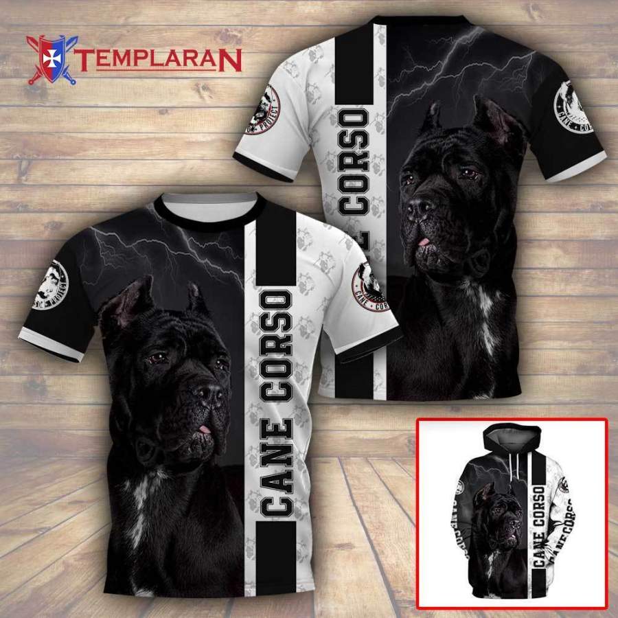 CANE CORSO BLACK LIGHTNING 3D HOODIE Full Printing