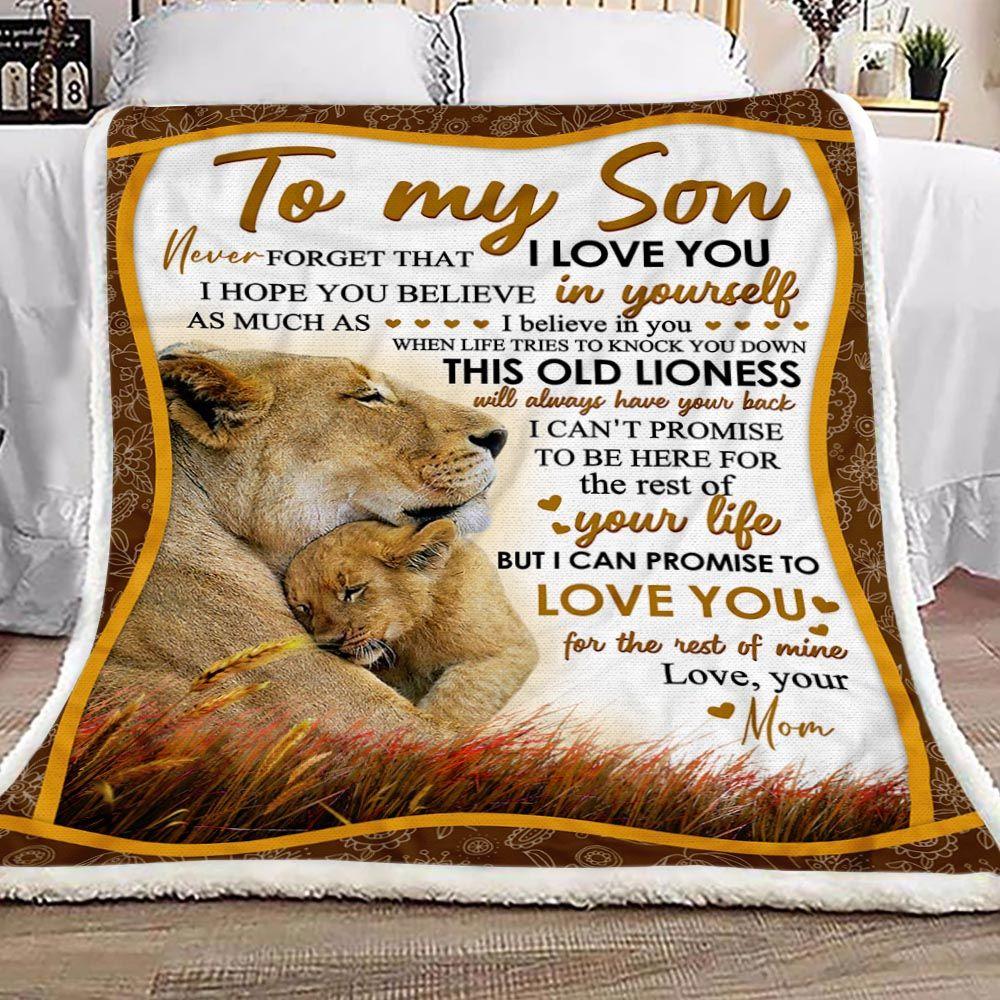 To My Son Never For Get That I Love You, Fleece Blanket – Quilt Blanket, Gift For Son, Gift From Mom To Son, Home Decor Bedding Couch Sofa Soft And Comfy Cozy