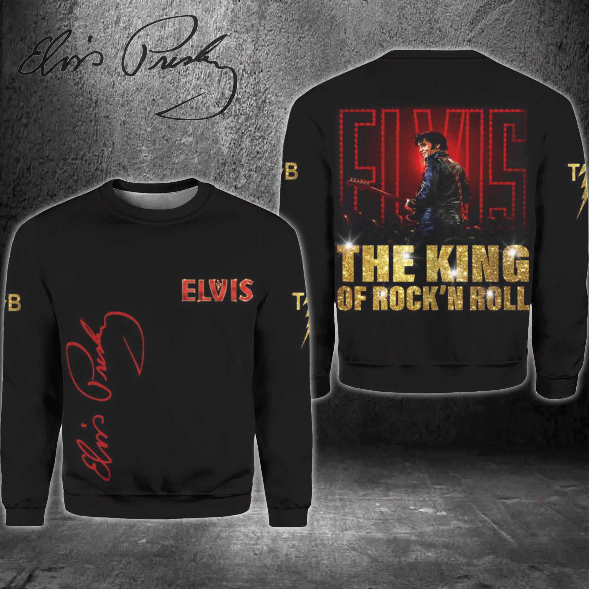 Elvis Presley Crewneck Sweatshirt 3Cs-D1V3