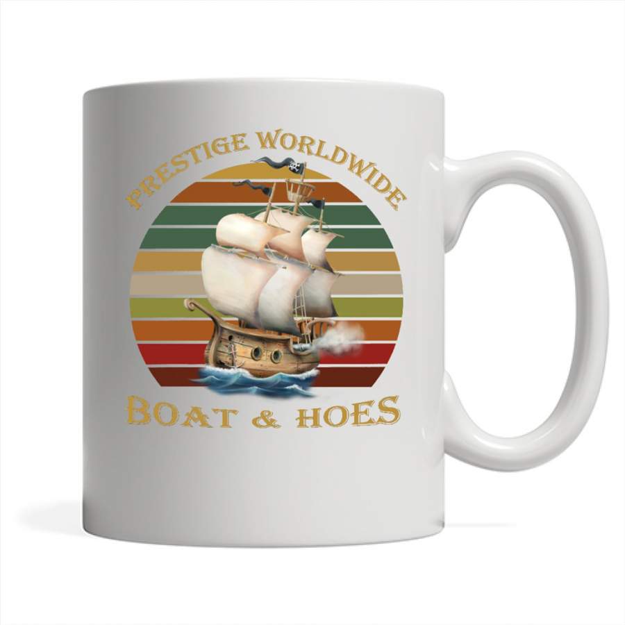 Prestige Worldwide Boats And Hoes, Vintage Retro Design – Full-Wrap Coffee White Mug