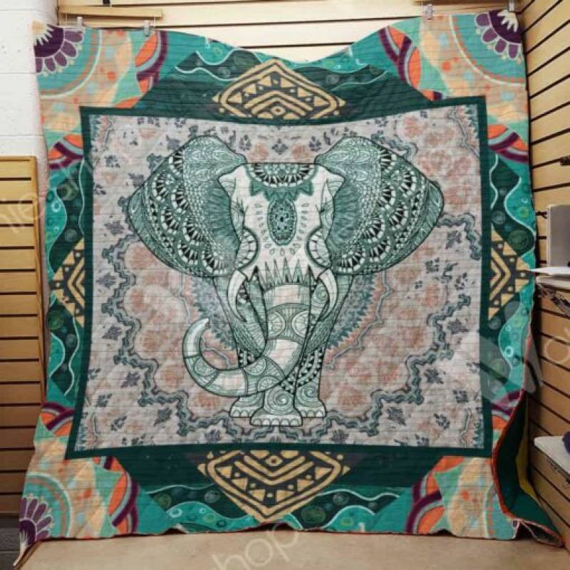 homesweetquilt – Elephant Bohemian fleece blanket, Small, Medium, Large, X-large, hf1508