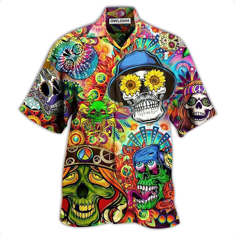 Hippie Skull Life Style Floral Hawaii Shirt Ha102923