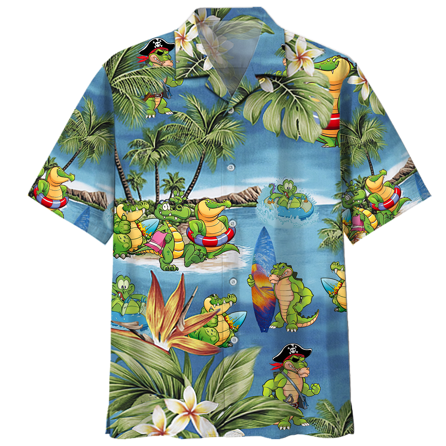 Famille – Crocodile  Hawaiian Shirt ,Short