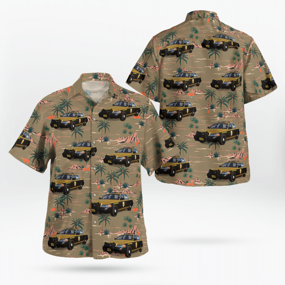 Maryland State Police Maryland Crown Victoria Hawaiian Shirt