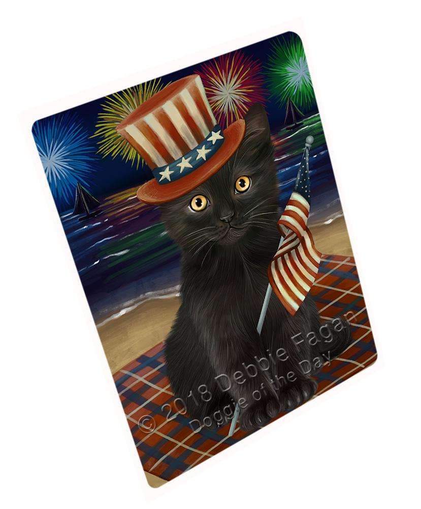 4Th Of July Independence Day Firework Black Cat Blanket Blnkt84945