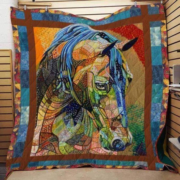 Horse #1128-11 Ht-Hn 3D Quilt Blanket HGM7