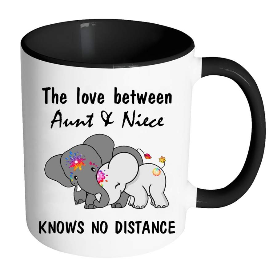 The Love Between Aunt And Niece Knows No Distance, Elephant Lover (W) – Full-Wrap Coffee Colors Accent Mug