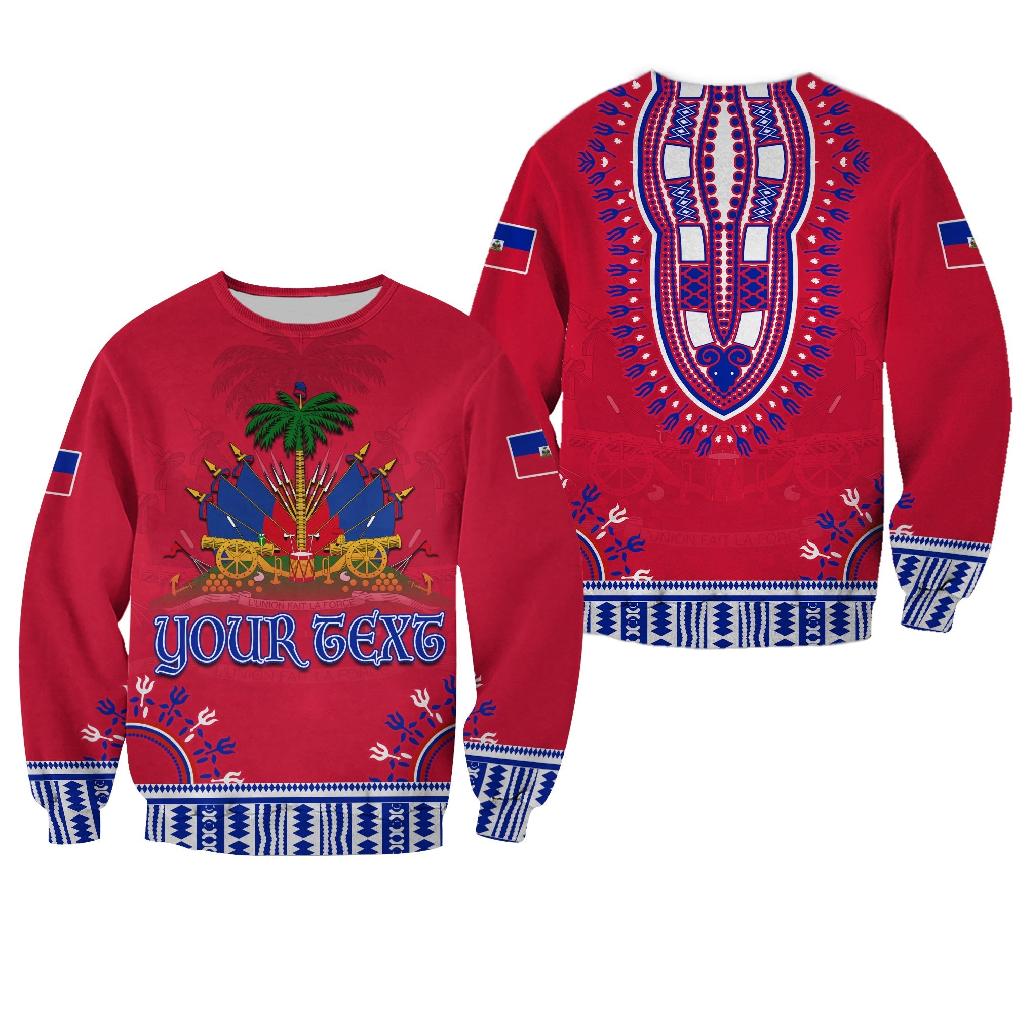 (Custom Personalised) Haiti Sweatshirt Dashiki Style Gorgeous Lt13