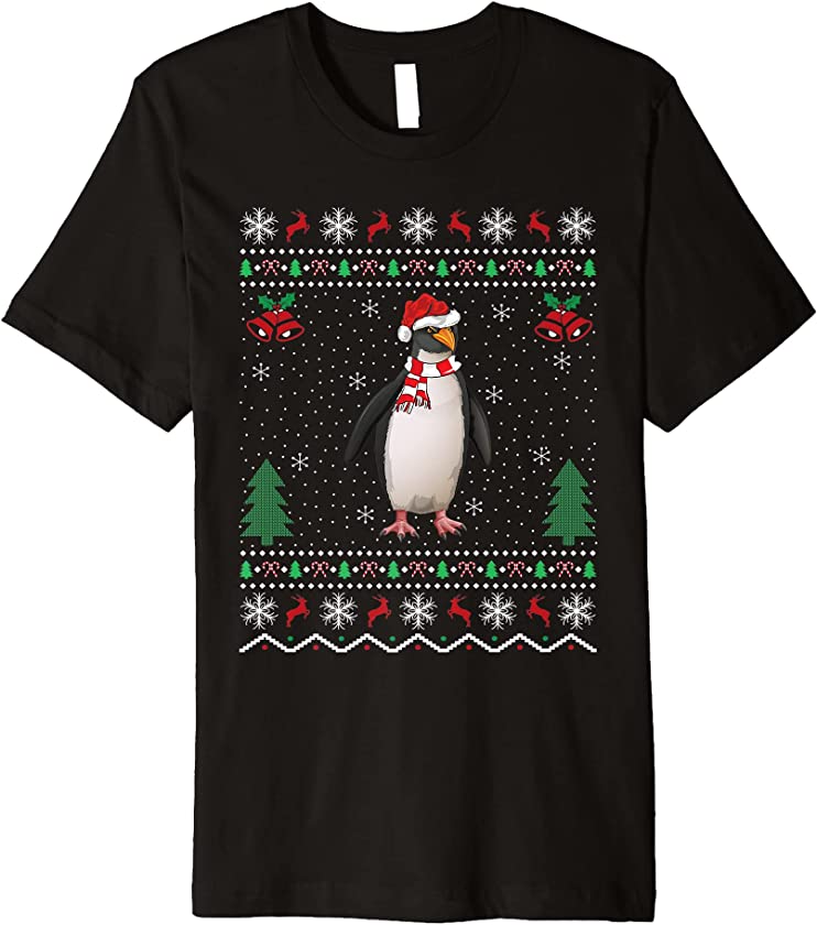 Funny Penguin Animal Lover Matching Ugly Penguin Christmas Premium T-Shirt