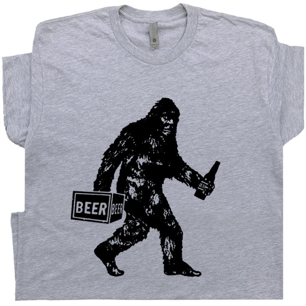 Bigfoot T Shirt Funny T Shirt Beer T Shirt Cool T Shirt Sasquatch Drinking Tee Vintage Alcohol Hilarious For Men Women Yeti Graphic Novelty