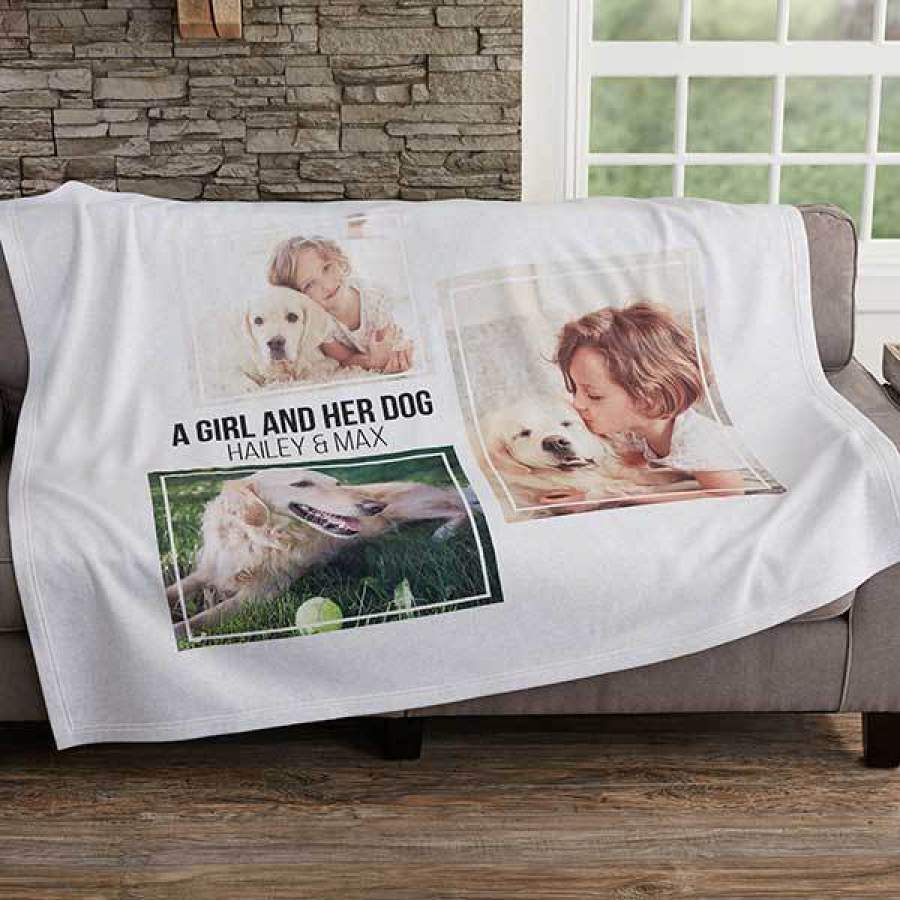 Custom Photo Blanket Three Photo Personalized Sweatshirt Blanket