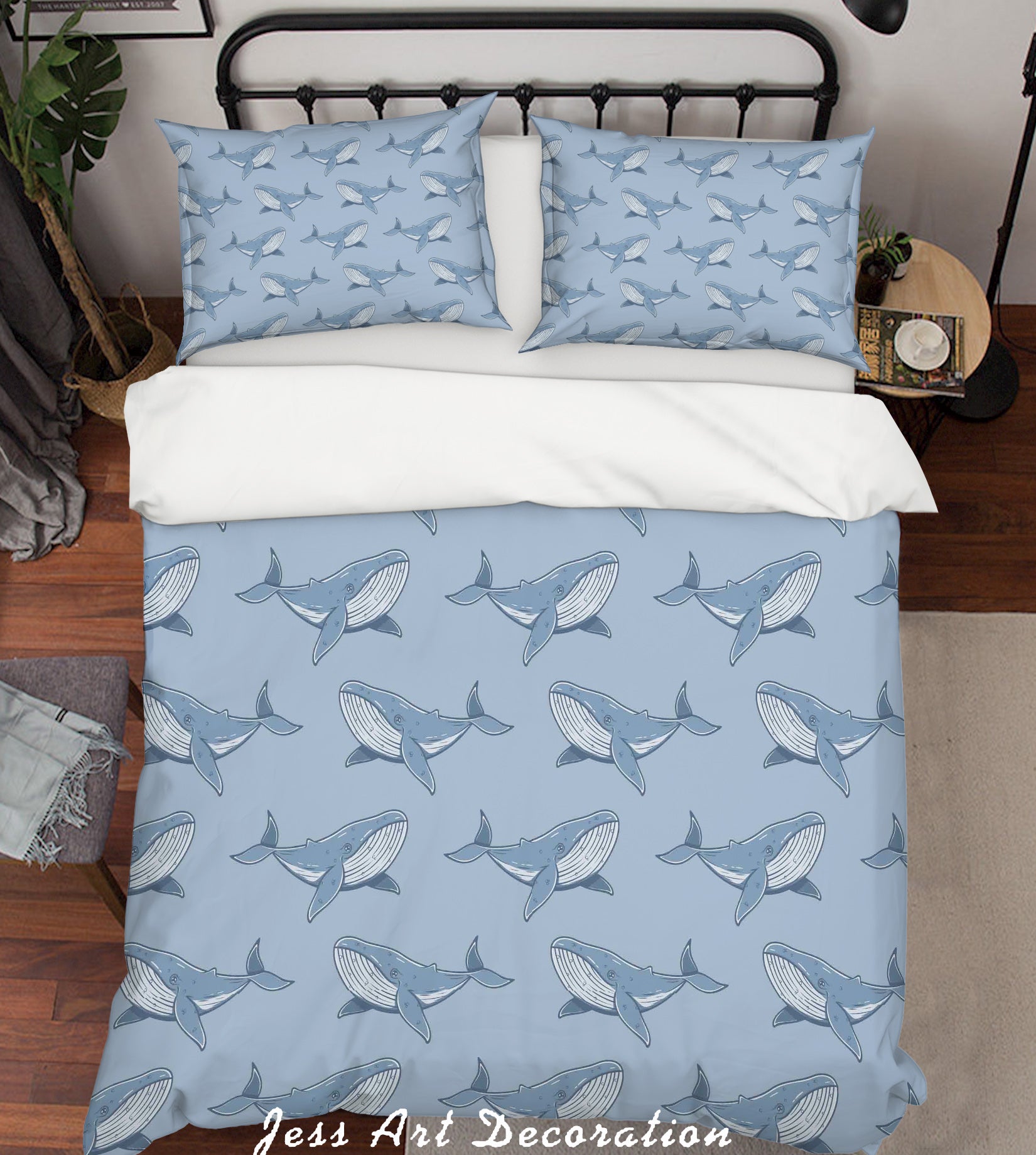 3D Blue Shark Quilt Cover Set Bedding Set Pillowcases 12