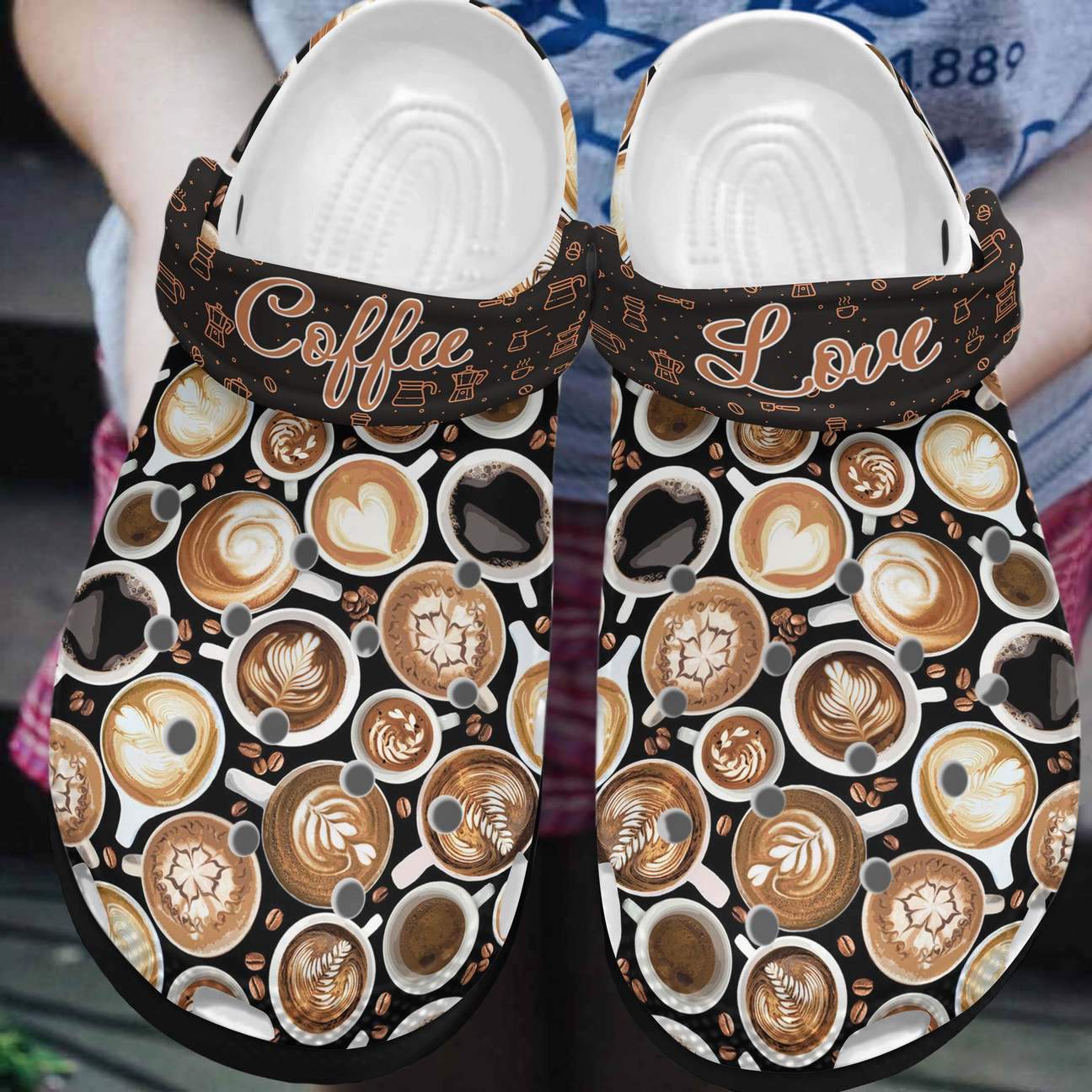 Coffee Personalized Clog, Custom Name, Text, Color, Number Fashion Style For Women, Men, Kid, Print 3D Coffee Love