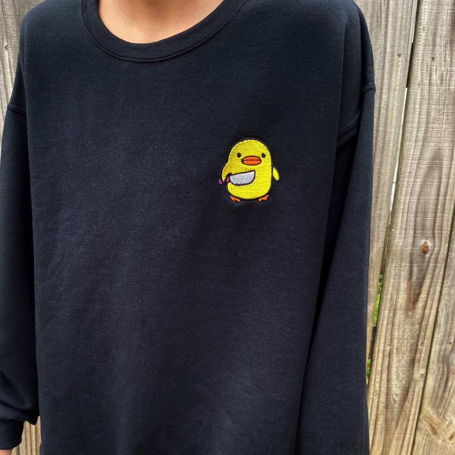 Cute Duck Embroidered Halloween Sweatshirt 2D Crewneck Sweatshirt All Over Print Sweatshirt For Women Sweatshirt For Men Sws3571